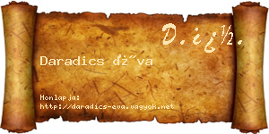 Daradics Éva névjegykártya